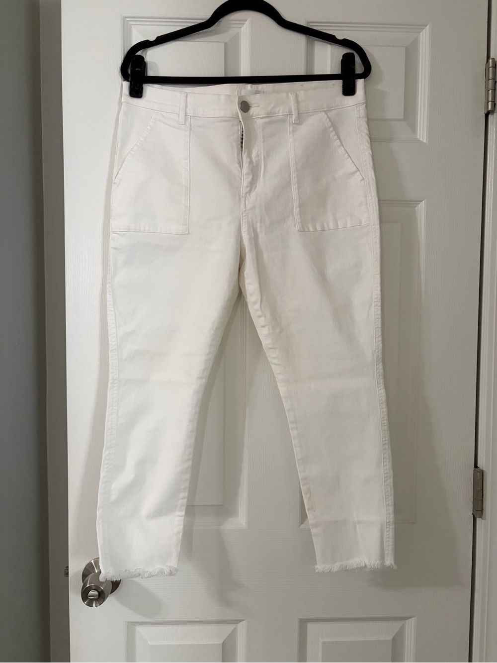Loft Women's White Stretch Crop Jeans